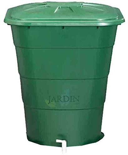 DEPOSITO DE Agua de Polipropileno 200 litros para Agua de Lluvia. Incluye tapadera. Largo 70cm, Ancho 70 cm, Alto 82 cm, Verde