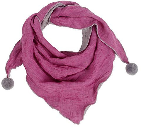 MoreChioce Baby Dreieckstuch,Kinder Musselin Halstuch Unisex Weich Dreieck Schal Winter mit Haarball Bandana,Rosa Rot