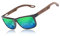 KINGSEVEN Design Holz Polarisierte Rechteckige Sonnenbrille für Herren, Walnuss-Holzrahmen Verspiegelte Brille zum Fahren W5508 (Grün)