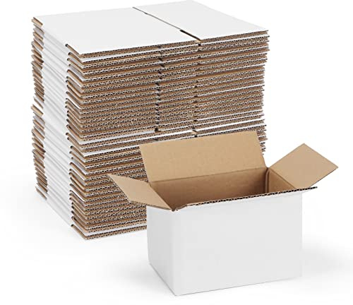 6x4x4 cajas de envío conjunto de 40, caja de cartón corrugado blanco para envío de pequeñas empresas
