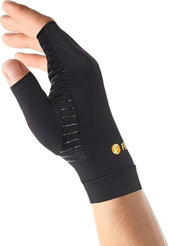 Fititude: Infused Copper Kompressionshandschuhe Halbfinger helfen Ihnen, sich von Arthritis, Schwellungen, Gelenk- und Handschmerzen zu erholen 2er-Pack