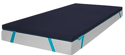 Cecotec Topper Viscoelástico Flow TopSerenity 90x190. Cubrecolchón Sobrecolchón. Viscoelástica 100% de 5 cm de Altura, 4 Correas Elásticas Antideslizantes, Funda Exterior con Cremallera