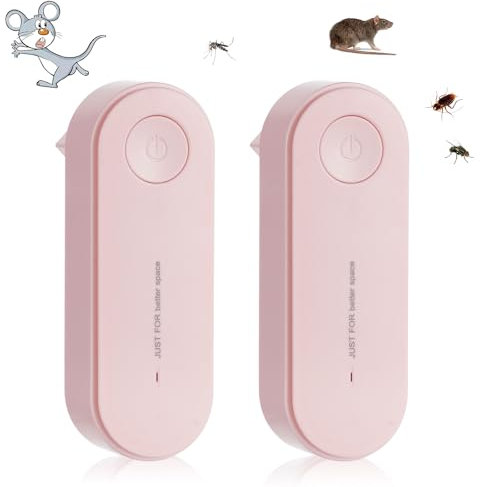 flintronic 2PCS Repelente Ultrasónico para Control de Plagas en Interiores, Repelente de Insectos para Cucarachas, Mosquitos, Ratones, Adecuado para Interiores, Exteriores