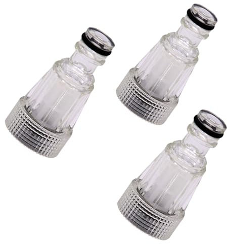 XUSUD 3 PCS Pressure Washer Inlet Filter, 3/4 Inch Universal Water Filter, Protects Pump from Dirt, Transparent, 55g, Manual