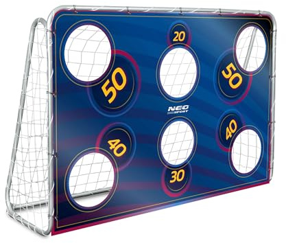 Neo-Sport But de Football Trainer - 180 x 120 cm - Tapis de Football avec Trous de tir - Imperméable - Bleu