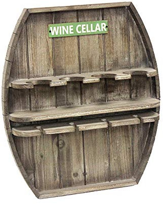 HTI-Line Wandbar Weinfass Likörbar Grappabar Weinbar Chateau Ferrard 4 Weinhalter Flaschenregal Regal Vintage Grappabar