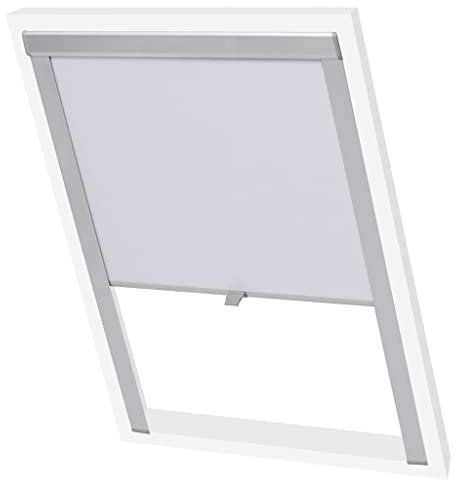 vidaXL Verdunkelungsrollo Dachfensterrollo Verdunkelung Klemmrollo Dachrollo Verdunklungsrollo Seitenzugrollo Weiß MK06