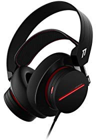1More Auriculares Gaming de Diadema con Cable, SPEARHEAD, Doble micrófono, Color Negro