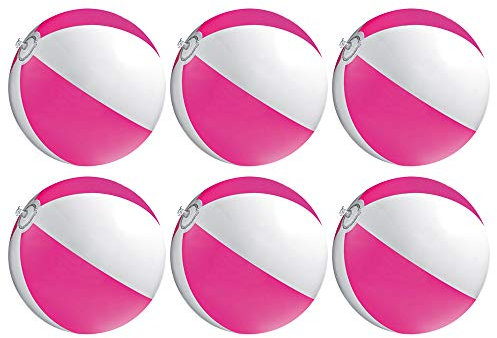 noTrash2003 Lot de 6 ballons gonflables pour la plage, la plage, la piscine (rose)