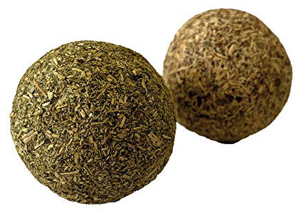 Croci Euphoria Katzenspielzeug mit Katzengras und Silvervine, 2 Balls mit gepresstem Catnip und Silvervine, Attraktivität für Katzen und Welpen, 3 cm