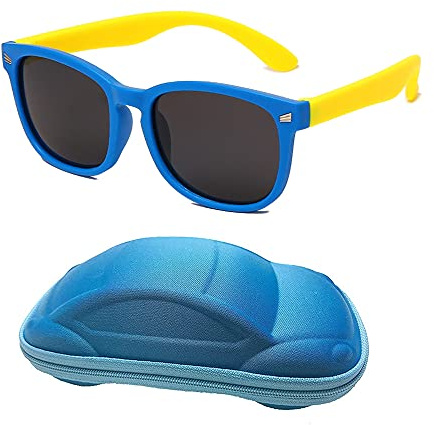 YAMEIZE Occhiali da vista flessibili in - gomma di vetro anti-luce blu per bambini, per ragazzi e ragazze di età compresa tra 3 e 10 anni
