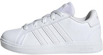 adidas Unisex niños Grand Court Lifestyle Tennis Lace-Up Shoes, Cloud White / Cloud White / Grey One, 35 1/2 EU