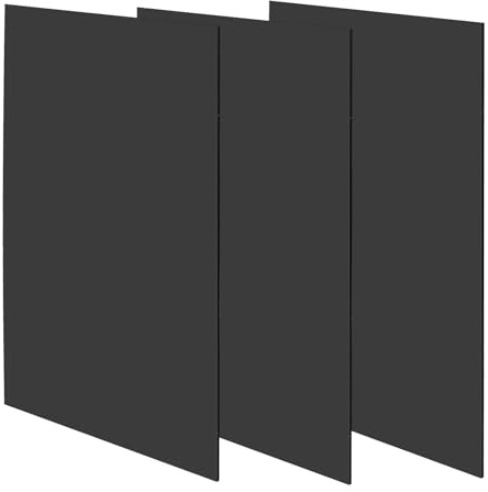 JOIKIT 3PCS A4 Black Acrylic Sheet, 297 x 210 x 3mm Black Acrylic Plastic Sheet Panel for Craft Painting