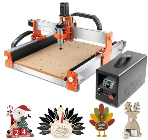 FoxAlien CNC Router Machine XE-PRO with Ball Screws, 400W Spindle 3-Axis Engraving Milling Machine for Wood Aluminum Cutting Upgradable to Linear Rails（220V）