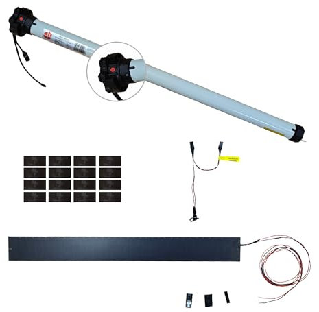 Hybrid-Auflade-Set für Rollladenkästen und Vertikalmarkisen inkl. Solarpanel, SW40, 13 Nm (max. 29 kg Behanggewicht)