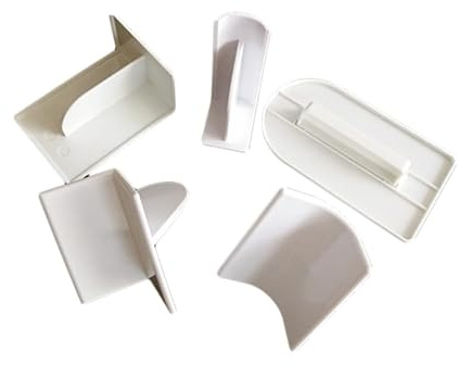 Zerodeko - Raspador de fondant, 5 piezas, espátula para repostería de plástico, color blanco, utensilios para repostería para alisar tartas, crema, postres, decoración de tortas, molde y bordes