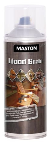 Maston Wood Stain Spray - Haute brillance - Chêne foncé - Spray couleur pour bois - 400 ml - Peinture en aérosol