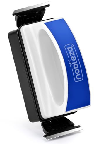 Nobleza - Double Grattoir Aimant Aquarium Nettoyage, Nettoyant pour Vitres d'Aquarium, Magnétique Nettoyeurs d'Algues pour Bocal Poisson, L (L13.8*W5*H8CM)