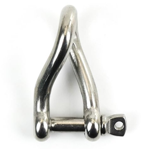 DAUMLINK® 2 grilletes redondos trenzados, material acero inoxidable A4/Aisi 316 (2 unidades) como conector de cadenas o tampones a ojales (5 mm)