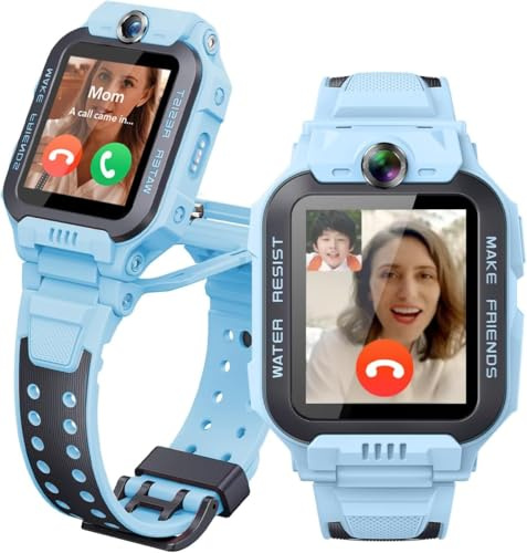 imoo Z7 Kids Smart Watch for Boys,Video Call,Dual Flip Camera,GPS SOS, Blue | Kid Watches with GPS Tracker 14 Days,2+5MP Camera,IPX8 Swimming Waterproof,4 Sport Modes,SOS,Block Unknown Calls,1-2 Days Use