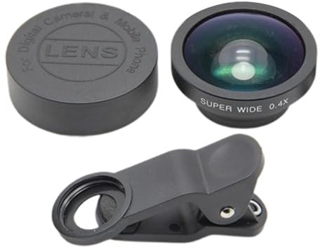 Cell Phone Lens 0.4X - Camera Lens, Compact and Portable High Light Transmission, Portable and Compatible with Telephone Talk and Tablets, Portable Photography Lens