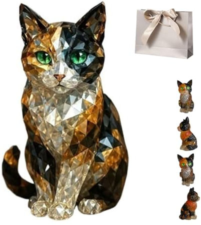 Knubbuf Esculturas de Animales de Cristal 2025, esculturas de Gatos de Cristal, esculturas de Animales de Calidad, estatuas de Animales pintadas artísticamente, Figuras de Gato (Cat)