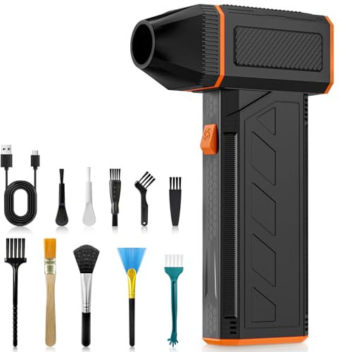 Elektrische Staubgebläse,150000RPM Air Duster Druckluftspray, 3-Gang Super Power Cordless Air Duster, Mini Gebläse Akku für PC Reinigungsset,Tastatur,Auto, Sofa