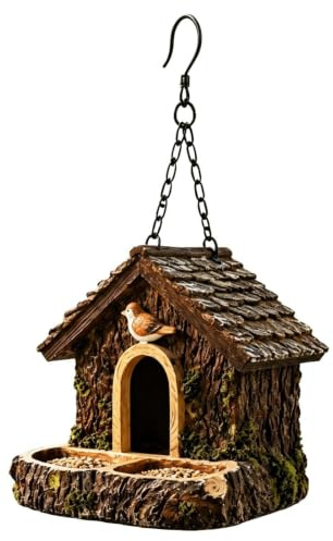 Mangiatoie per uccelli per esterni - Cuccia decorativa con ciondolo in resina, mangime per uccelli selvatici per esterni - Giardino Percorso cortile prato balcone finestra albero