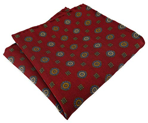 TigerTie pañuelo de seda enrojo verde azul oro lunares - Pochette paño Cavalier