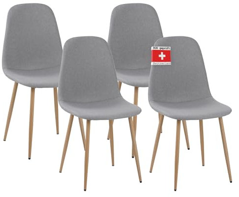 ALBATROS Esszimmerstühle 4er Set FANO Grau- Komfortabler Polsterstuhl für Modernes und Stilvolles Design am Esstisch - Küchenstuhl oder Stuhl Esszimmer mit hoher Belastbarkeit bis 110kg