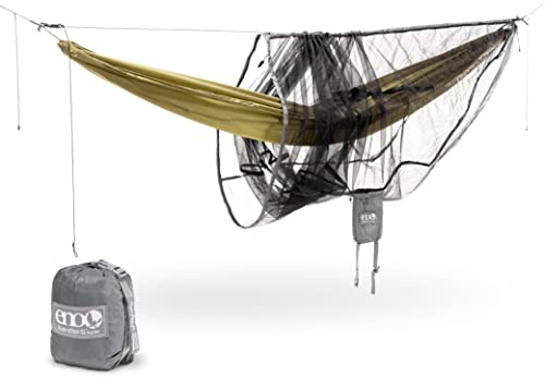 ENO Guardian SL Bug Net - Lightweight Hammock Netting - for Camping, Hiking, Backpacking, Travel, a Festival, or The Beach - Grey