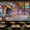 Papier Peint Intissé Street Graffiti Peinture Murale 3D Tapisserie Photo Poster Tableaux Muraux Salon Chambre Bureau Couloir Mural Décoration, 350x245 cm