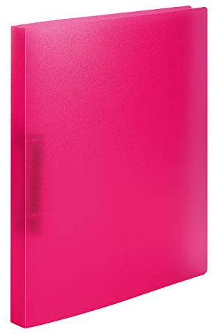 HERMA Ringpärmar A4 rosa transparent set, 3 stycken, smal, 2 ringar, 25 mm bred, ringpärm av plast med hållare för barn, pojkar och flickor