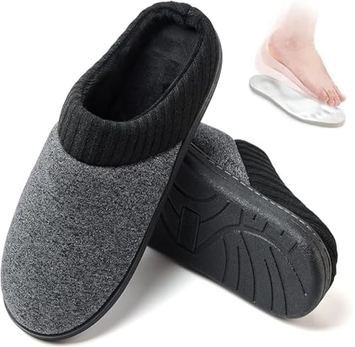 TTW Zapatillas Casa Hombre Invierno Zapatillas de Estar por Casa Cómodas y Cálidas Pantuflas de Algodón con Suela Antideslizante
