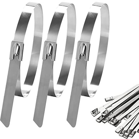 20 Pièces Attaches de câble Autobloquante 500 * 10mm Collier de Serrage Inox Serre Câble Acier Inoxydable Résistance à la Corrosion pour Fils, Câbles, Tuyaux