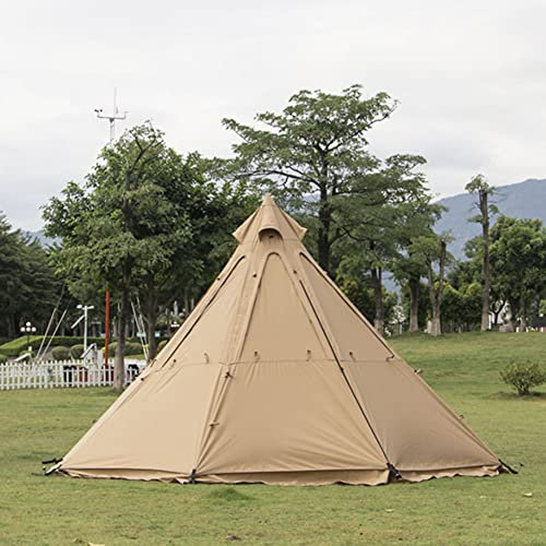 Großes Pyramiden-Tipi-Campingzelt mit Herdloch, Indianerzelt mit Tragetasche für 5–8 Personen, Familien-Camping-Hot-Zelte (Farbe 1) (Farbe 1)