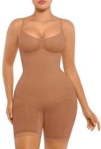 Feelingirl Sömlösa Shapewear för Kvinnor Overbust Bodysuit Mage Kontroll Helkroppsformare Tummy Away Höftlyft med Justerbar Rem