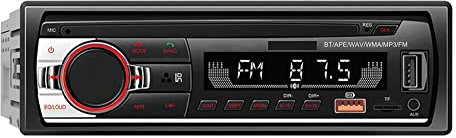 CENMEN Lettore nero in lega di alluminio, modello 520, radio USB plug-in, Bluetooth, vivavoce, lettore MP3 lungo, musica perdite, universale