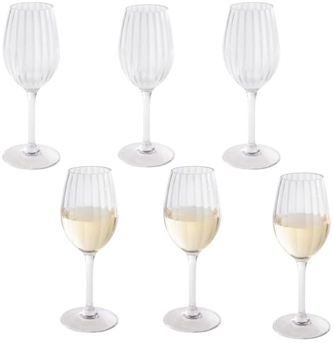 Buddy´s Bar Buddy's Bar – Juego de 6 vasos de vino blanco de plástico Tritan, transparente, diámetro 8 cm, altura: 21,5 cm, 320 ml, 66197
