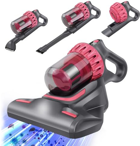 VickyHome 10KPA Wischsauger Kabellos Mit 1500mAh Akku, 3-Gang Wischsauger Staubsauger Auto Akkusauger Kabellos Milbensauger Für Matratzen, Entfernt 99,9% Allergene Von Matratzen