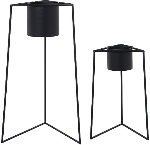 SET 2 MACETEROS METAL NEGRO_25X22X50+34X29X60CM