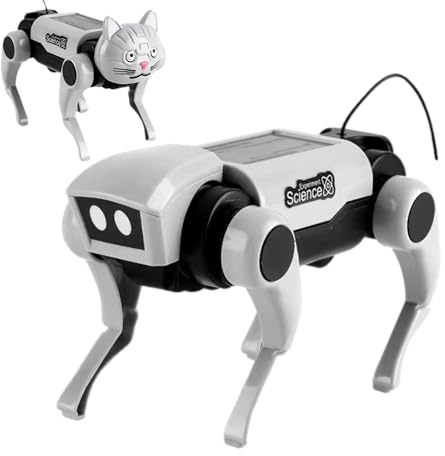 Solar Robot Dog Kit - Durable ABS Material Interactive Build, Renewable Energy Powered Mechanism Fun Learning Project, Creative STEM Experiment Playset | Educational Toy for Kids Programmers Developer