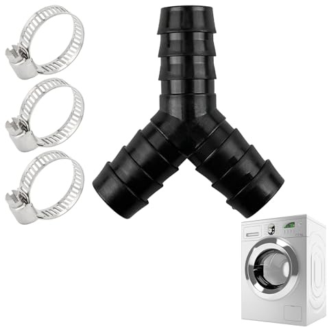 Répartiteur En Y à 2 Voies pour Tuyaux De Vidange, 4Pièces Raccord Double évacuation pour Lave-Linge Et, Double Evacuation Machine A Laver avec 3Colliers De Serrage pour Lave-Vaisselle Et Sèche-Linge