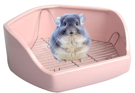 Toilette per Piccoli Animali in ABS - Toilette per Roditori da 30 cm, Angolo a Cinque Lati per Gabbia | Toilettes Anti-Ribaltamento | Angolo Toilettes Antiscivolo e Resistente per Conigli, Porcellini