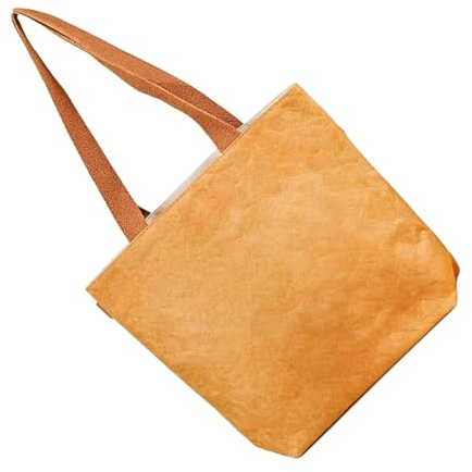 LOPUNER Papperspåsar med Handtag Vattentäta Återanvändbara Shoppingkassar för Livsmedel Picknick och Vardagligt Bruk Hållbara Pappersbärkassar med Läckageskydd och Minimalistisk Design