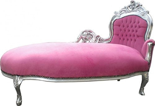 Casa Padrino Baroque Chaiselongue Rose/Silber Mod2