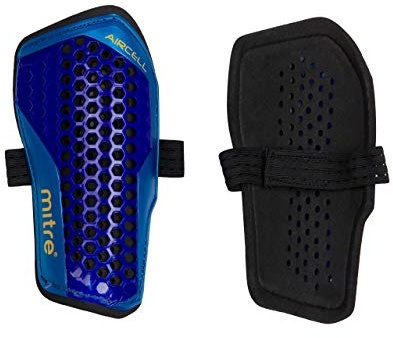 Mitre - Herren/Damen Unisex Schienbeinschoner Aircell, Kohlen-Schwarz 2er-Pack (M) (Blau/Schwarz)