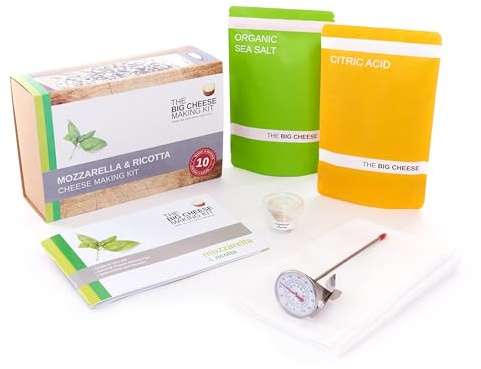 Make Your Own Cheese Kit with The Mozzarella and Ricotta Easy Cheese Making Kit (UK) - Gluten-Free Vegan Cheese Kit - Includes Recipes, Vegetarian Rennet for Cheese Making, and other Ingredients, 450g