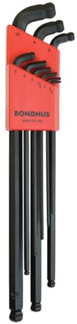 Bondhus, SDBLX9MMXL Stubby Double BALLEND HEX Key Long Series Set 1.5MM-10MM, 67099