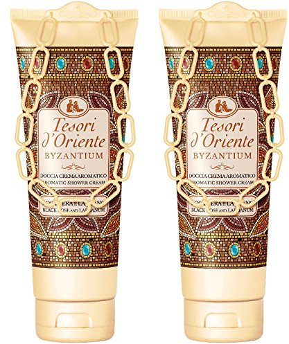 Tesori d'oriente: crema doccia aromatica Bizanz con rosa nera e riscaldata * 8,45 oz (250 ml) tubo (2 pezzi) * [importazione italiana]